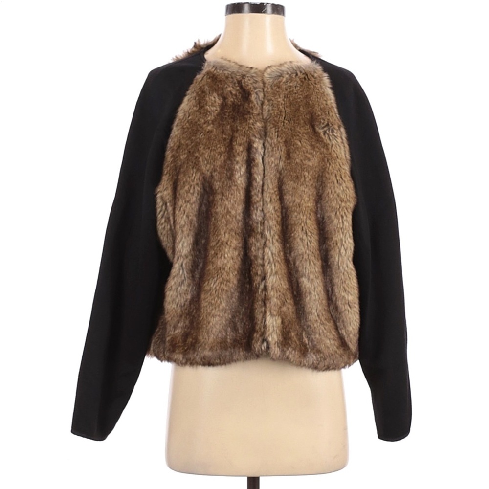 Zadig & Voltaire Faux Fur Jacket w/ Black Sleeves
